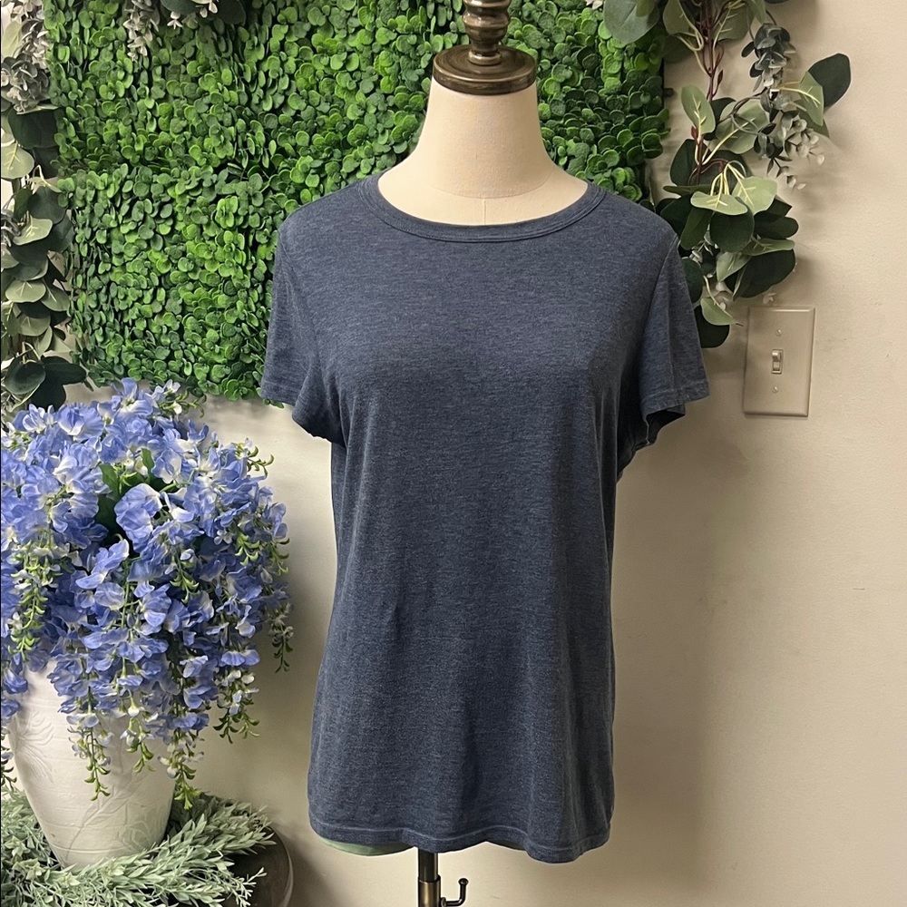 American Eagle Outfitters Heathered Blue Short Sleeve Tee